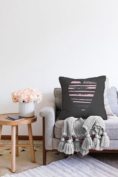 Realhomes Husă de pernă cu două fețe pentru Ziua Îndrăgostiților cu design special, imprimată digitală, modernă, Raschel