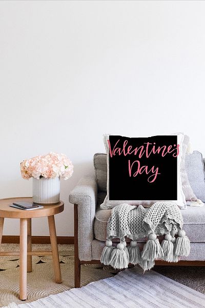 Realhomes Husă de pernă cu două fețe pentru Ziua Îndrăgostiților cu design special, imprimată digitală, modernă, Raschel