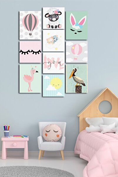 Cadran 10 Parçalı Çerçeve Görünümlü Mdf Tablo Seti Flm048