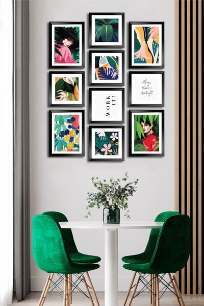 Cadran 10 Parçalı Çerçeve Görünümlü Mdf Tablo Seti Flm173