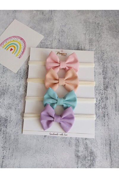 pempem bandana ربطة شعر على شكل فيونكة للفتيات الصغيرات 4 قطع من سمك السلمون ...