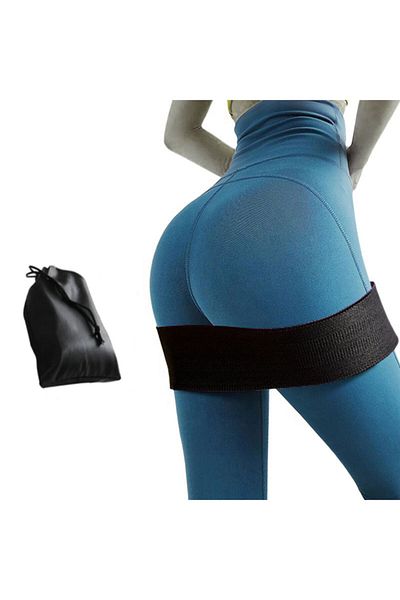 Gymo Black Hip Band - Squat Exercise Hip Resistance Band, Large