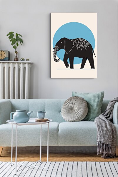 Mandala Desenli Fil Modern Tuval Kanvas Tablo 70x100 Cm