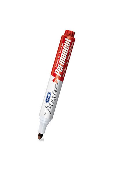 Mas Permanent Round Tip Red Marker Pen 6406