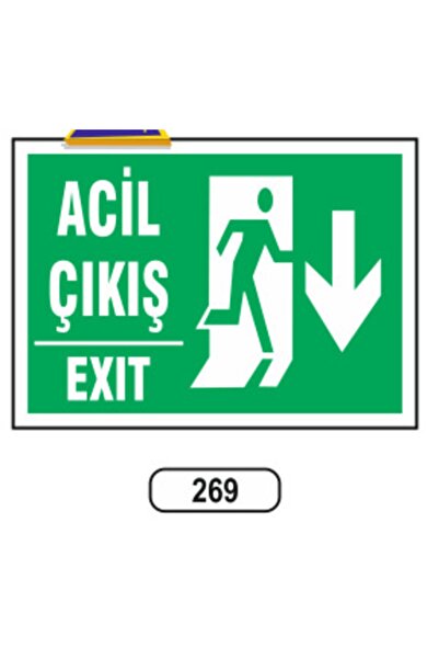 ERGÜNDOĞDU Acil Çıkış Exıt (aşağı) Uyarı Ikaz Levhası