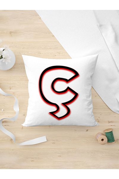 Panorama Ajans Μαξιλαροθήκη με σκιά νέον Letter C Special Design για Friend