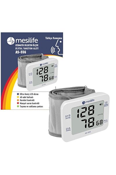 Mesilife As-55g Tam Otomatik Bilekten Ölçer Türkçe Konuşan Tansiyon Aleti