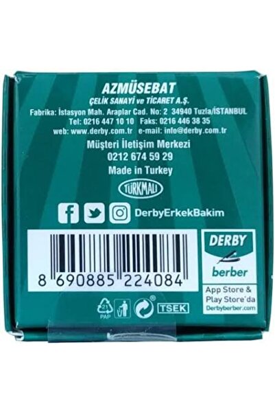 Derby Usta Yarım Jilet Berber Bıçak 100lü Paket Ustura Tıraş Jileti