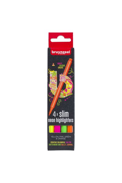 Bruynzeel 4-Piece Neon Thin Highlighter Pen Set60283504