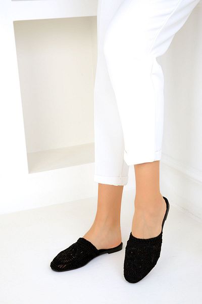 SOHO Women's Black Slippers - 19253 Model