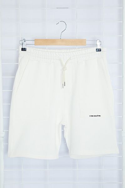 Trendyol Collection Ecru Text Printed Regular Cut Shorts & Bermuda - TMNSS24SR00056