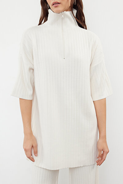 Trendyol Collection Kötöttáru kő színű felső és alsó készlet - TWOSS24AU00130