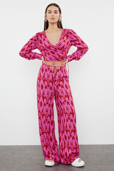 Trendyol Collection Ethnic Pattern Woven Blouse and Pants Set - Beach Tbess23Au00103