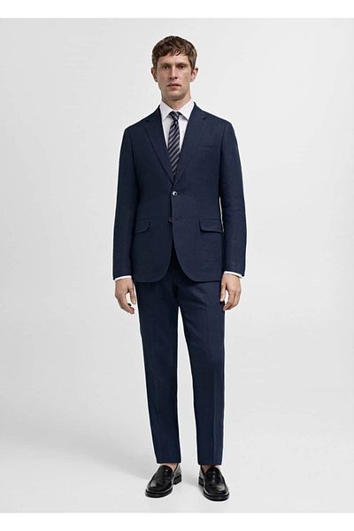 MANGO Man Slim Fit 100% Linen Fabric Pants