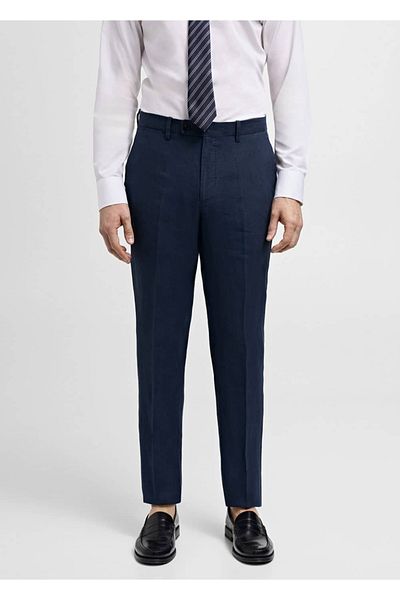 MANGO Man Slim Fit 100% Linen Fabric Pants