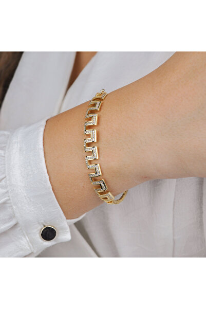 Burcu Kuyumculuk Taşlı U Bilezik