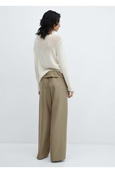 MANGO Woman Beli manşetli wideleg pantolon