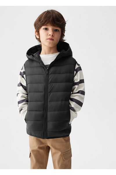 MANGO Kids Steppweste mit Kapuze