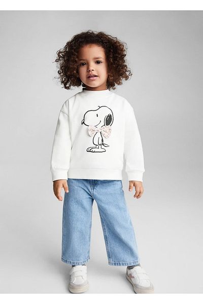 MANGO Baby Βαμβακερό φούτερ με σχέδια Snoopy