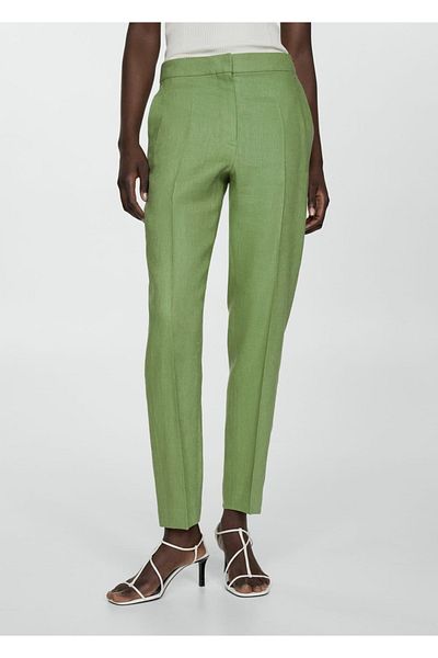 MANGO Woman Λινά Παντελόνια Jogger - Relaxed Fit