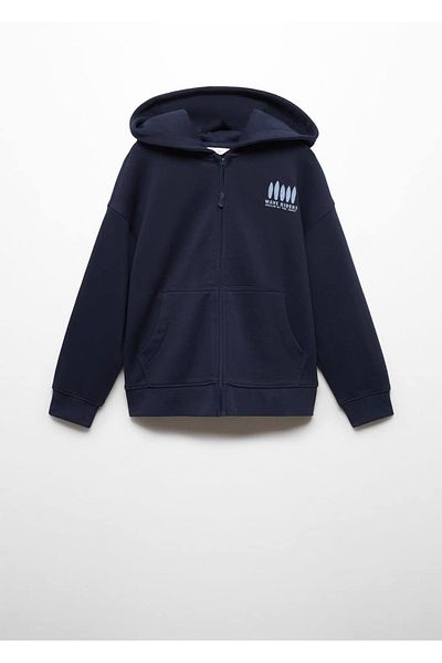 MANGO Kids Hanorac albastru închis pentru copii