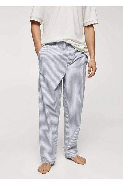 MANGO Man Gemustertes Pyjama-Set aus Baumwolle