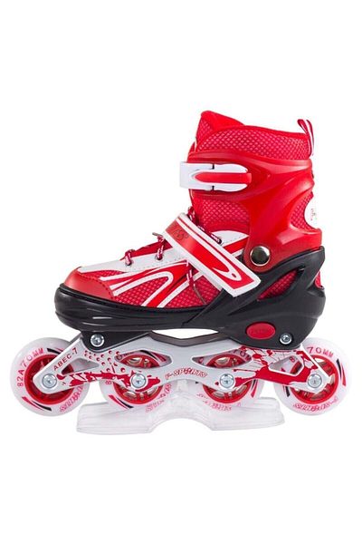 Furkan Toys التزلج على الجليد المعدني المضيء F-Sports Red 2+2 - قابل للتعديل 899DSERI