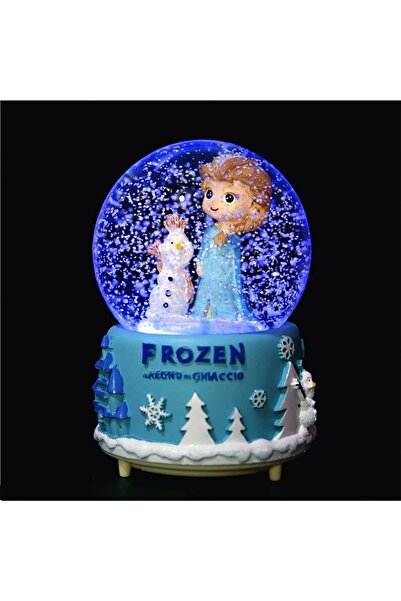 hediyesahibi Frozen Temalı Büyük Boy Püskürtmeli Işıklı Ve Müzikli Kar Küresi...