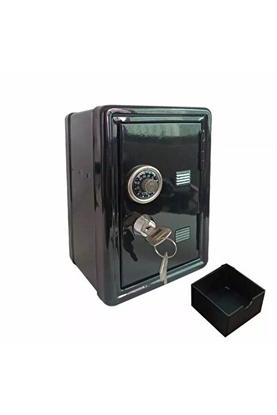 hediyesahibi Lockable Safe Piggy Bank - Black
