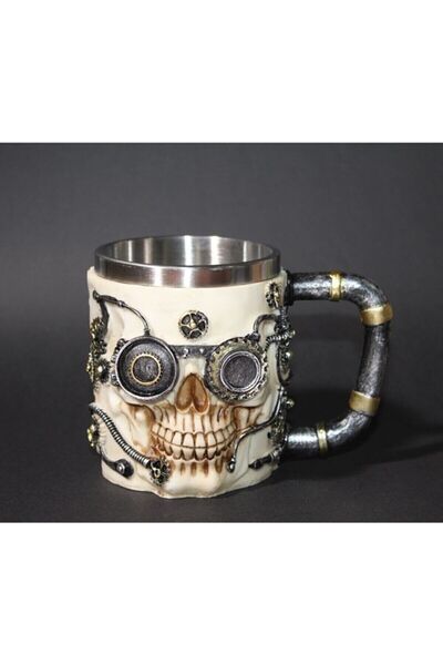 LION HEDİYELİK Tasarım Kuru Kafa Vikings Modeli Kupa