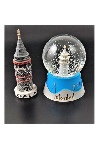 hediyesahibi Dekoratif Galata Kulesi Ikili Set