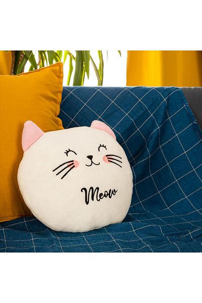 keyfimshop Cute Cat Fleece Pillow 35*35cm