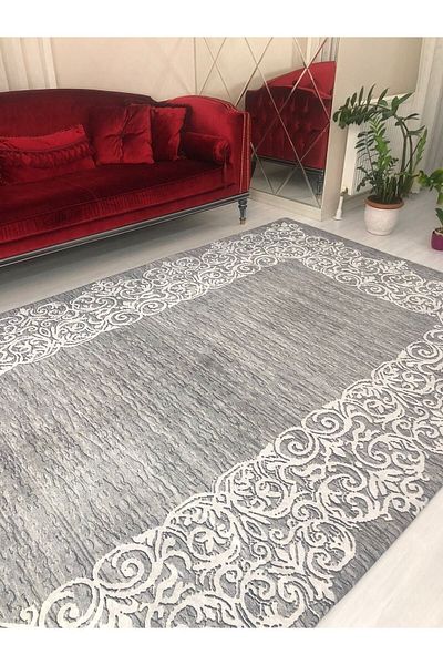 Madame Clean Home Suyolu Gray Model Elastic Velvet Carpet Cover