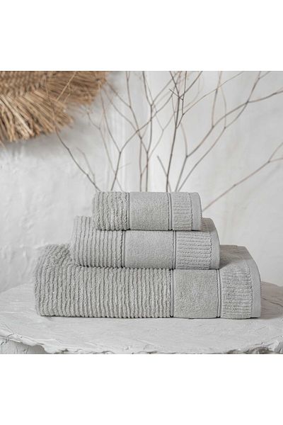 Green Black Gray 3-Piece Towel Set