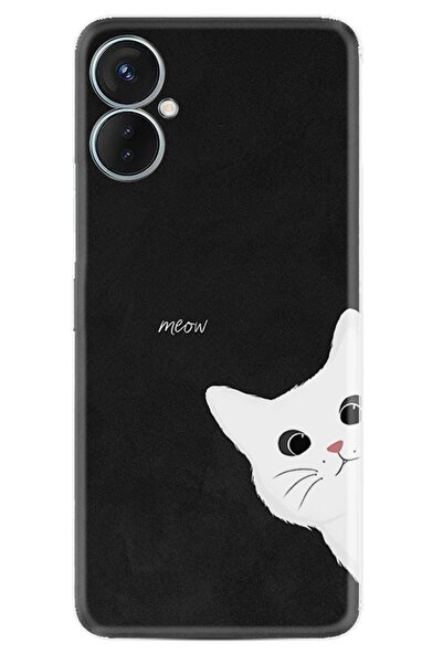 TECNO Spark 9t Kılıf Resimli Desenli Silikon Platinium Series Çılgın Kedi 1895