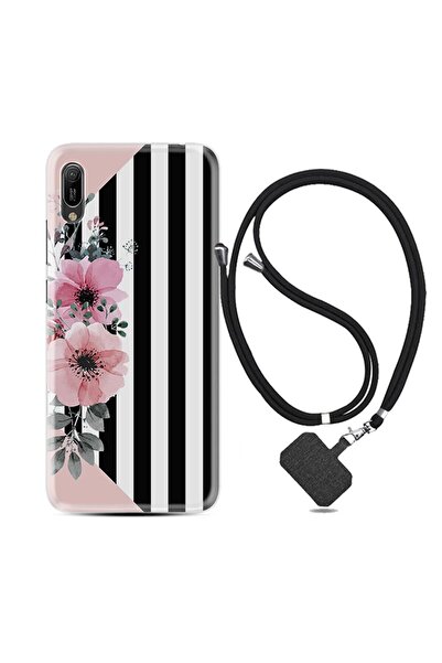 Kılıfland Huawei Y6 2019 Kılıf Desenli Silikon Boyun Askılı Flowers 4 1390