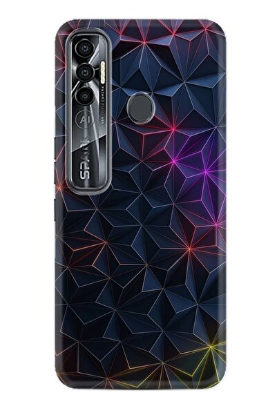 TECNO Spark 7 Pro Kılıf Silikon Desen Özel Seri Renkli Prizmalar 1783