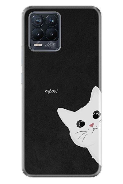 realme 8 8 Pro Kılıf Desenli Silikon Platinium Series Çılgın Kedi 1895