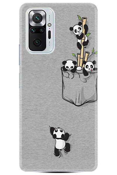 Kılıfland Xiaomi Redmi Note 10 Pro Uyumlu Kılıf Silikon Desen Özel Seri Pandalar 1798