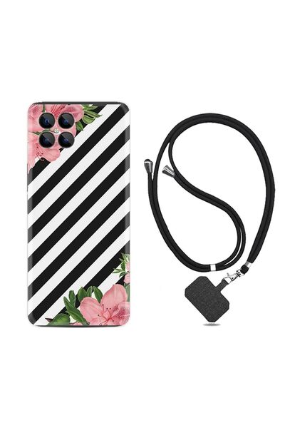 omix X600 Kılıf Ipli Boyun Askılı Desenli Silikon Strip Flowers 2 1409