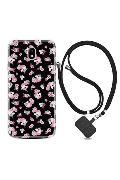 Kılıfland Samsung Galaxy J7 Pro Kılıf Desenli Silikon + Şarj Kulaklık Koruyuc...