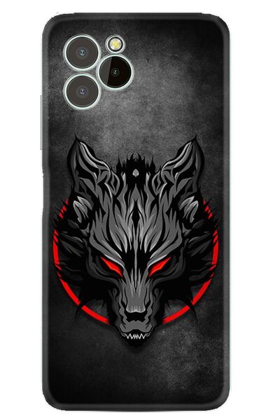 oukitel C21 Pro Kılıf Resimli Desenli Silikon Platinium Series Dark Wolf 1813