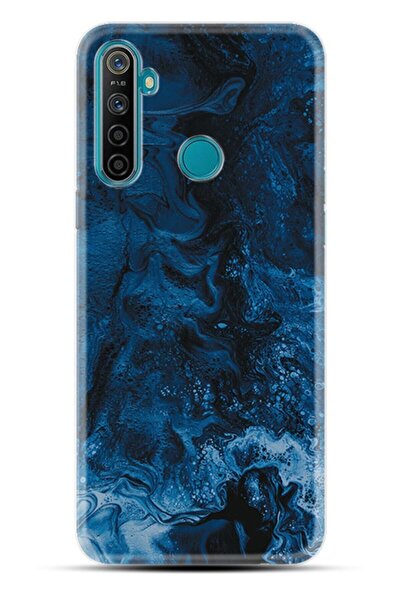 realme 6i Kılıf Silikon Desen Özel Seri Blue Zigzag 1687