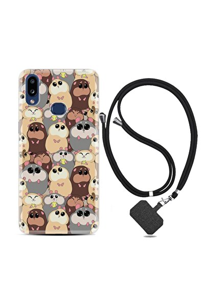 Kılıfland Samsung Galaxy M20 Kılıf Silikon Desen Boyun Askılı Sevimli Hayvanl...