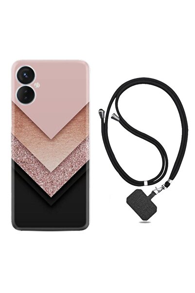 TECNO Spark 9 Pro Kılıf Ipli Boyun Askılı Desenli Silikon Great Marble 1405