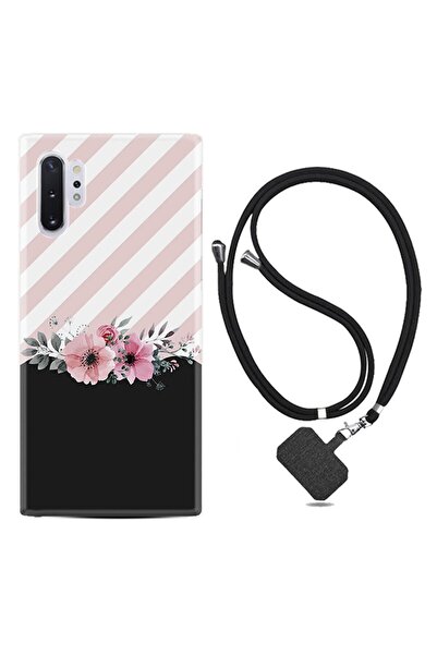 Kılıfland Samsung Galaxy Note 10 Plus Kılıf Desenli Silikon Boyun Askılı Stri...