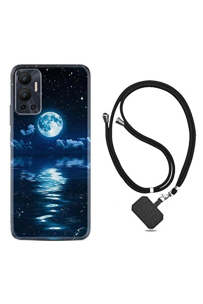 Kılıfland Infınıx Hot 12 Kılıf Ipli Boyun Askılı Desenli Silikon Night Moon 1133