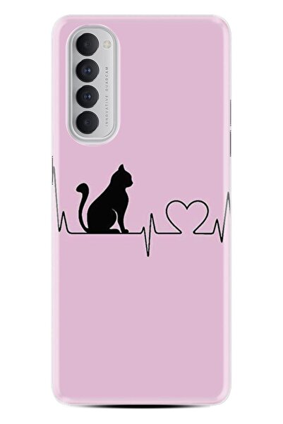 Kılıfland Oppo Reno 4 Pro Kılıf Resimli Desenli Baskılı Silikon Kılıf Pink Ca...