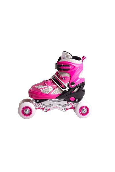 Furkan Toys Children's Skating 1.Series 2+2 Adjustable Front Wheel Lighted Metal Practice Skating for Freeride / Street