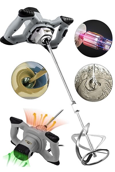 DOZZER Bakır Sargılı 7000 Watt 6 Kademe Devirli Ayarlı Alçı Boya Ve Harç Karıştırıcı Mikser Makinesi